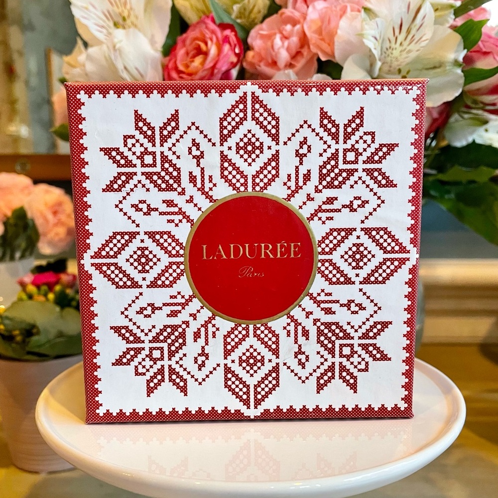Limited Edition Laduree Paris EMPTY Box - Snowflake Winter 4" x 4" x 2"